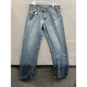 Get Lucky Jeans Mens 36x32 Blue Denim Cotton Flat‎ Front Straight Leg Outdoor
